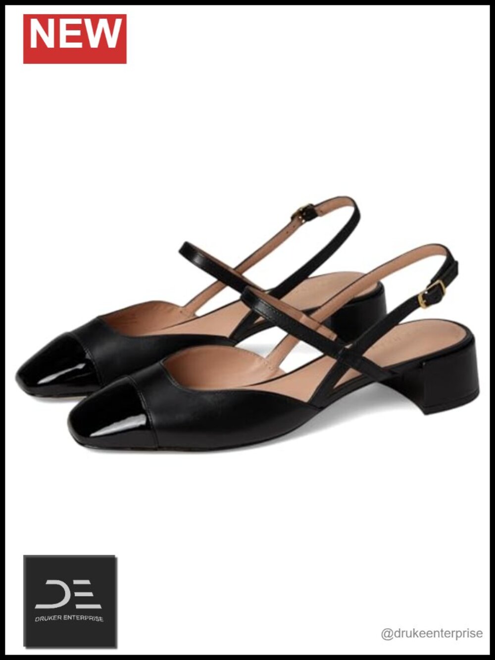 Cole Haan Pella Block Heel Slingback Pumps Women's 35mm Leather